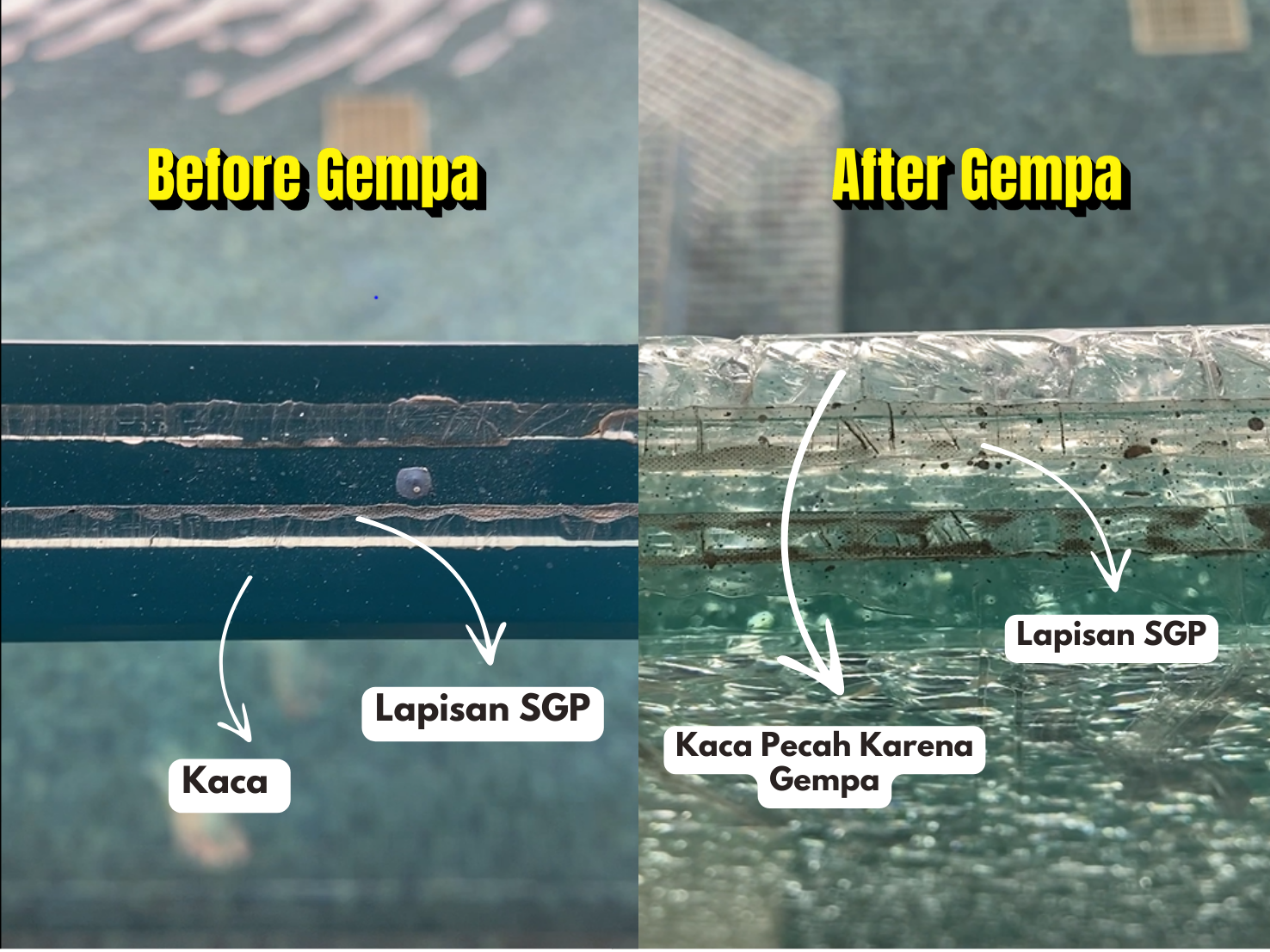 kaca laminated untuk kaca kolam